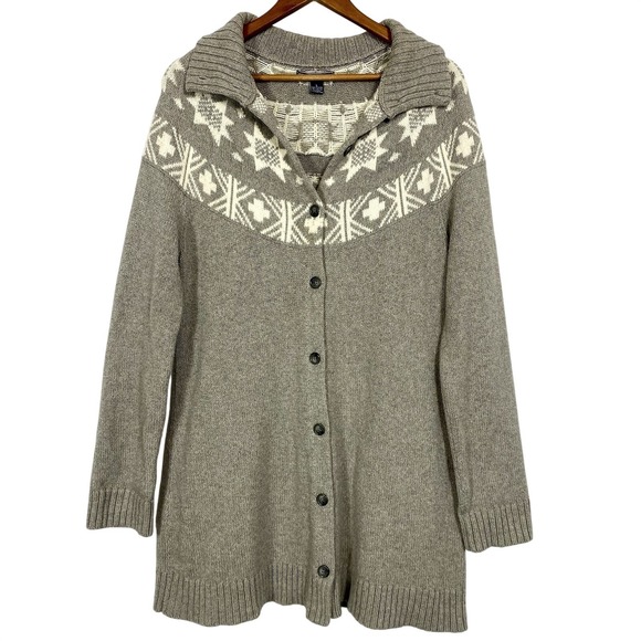 American Living Sweaters - American‎ Living Large Gray Shawl Collar Cardigan Sweater Ralph Lauren Fair Isle